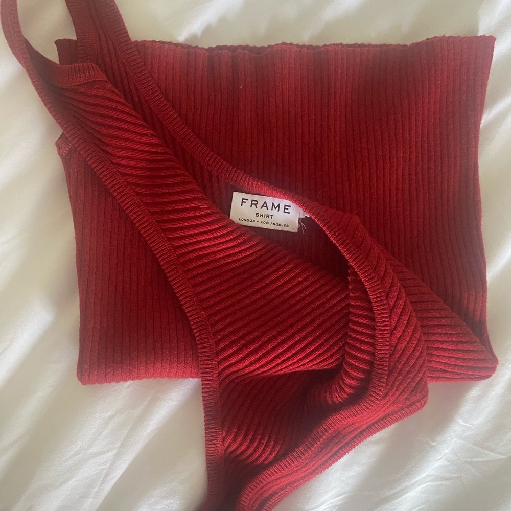 FRAME Cashmere Blend Ribbed Tank